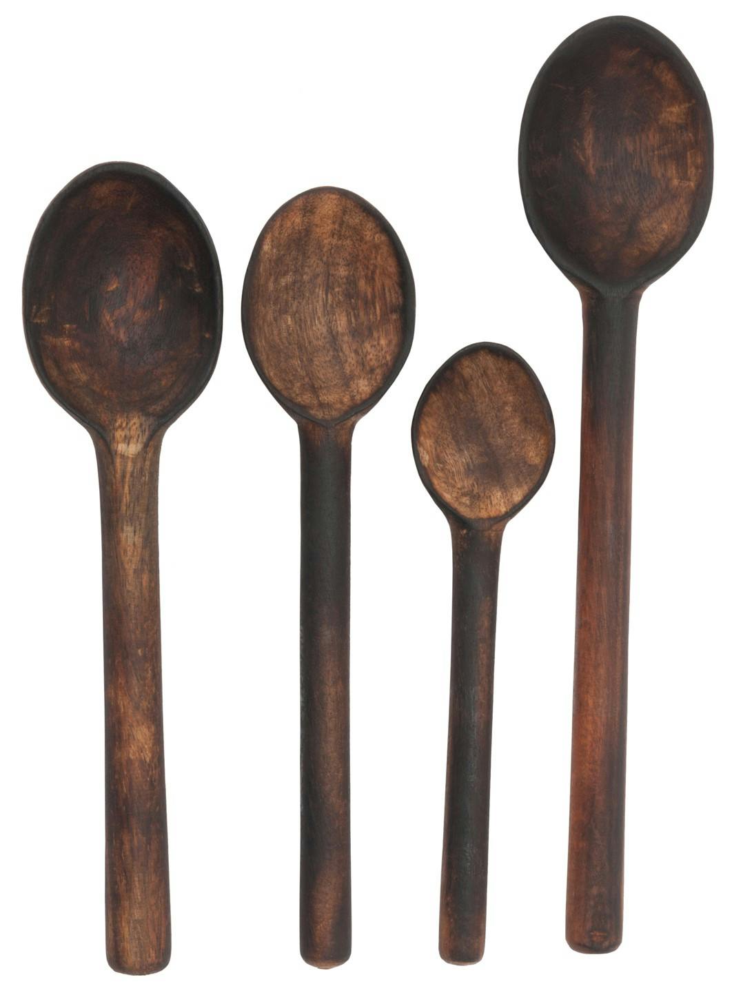 Set de 4 cuillères en bois marron ref.30022896