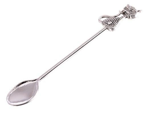 Set de 6 cuillères inox embout chat