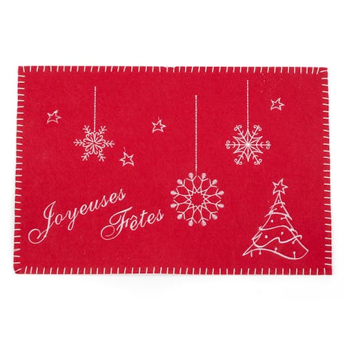 Set de table rectangulaire rouge 30x45cm | Décorations de Noël | Pier