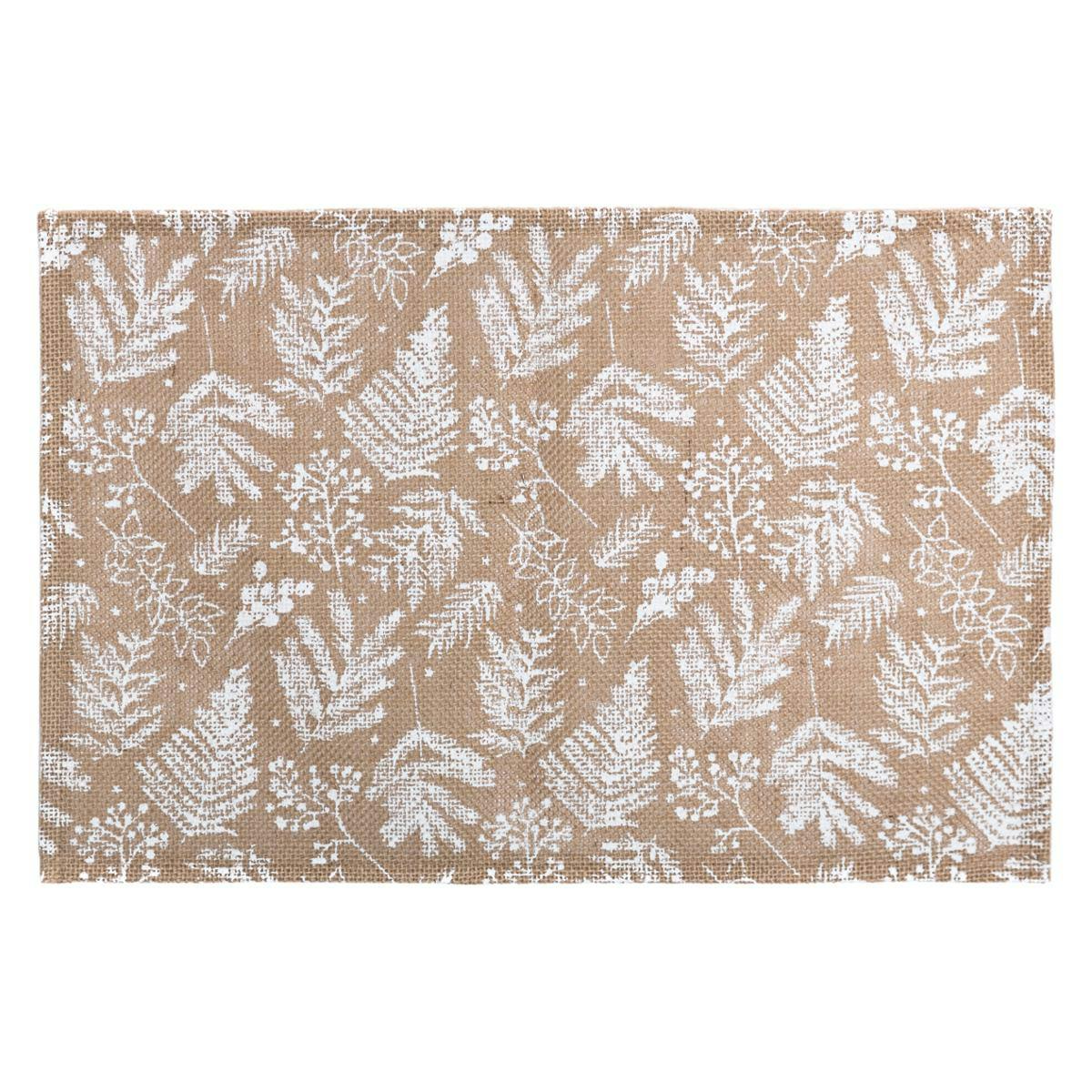 Set de table en jute décor feuillage beige 45x30cm