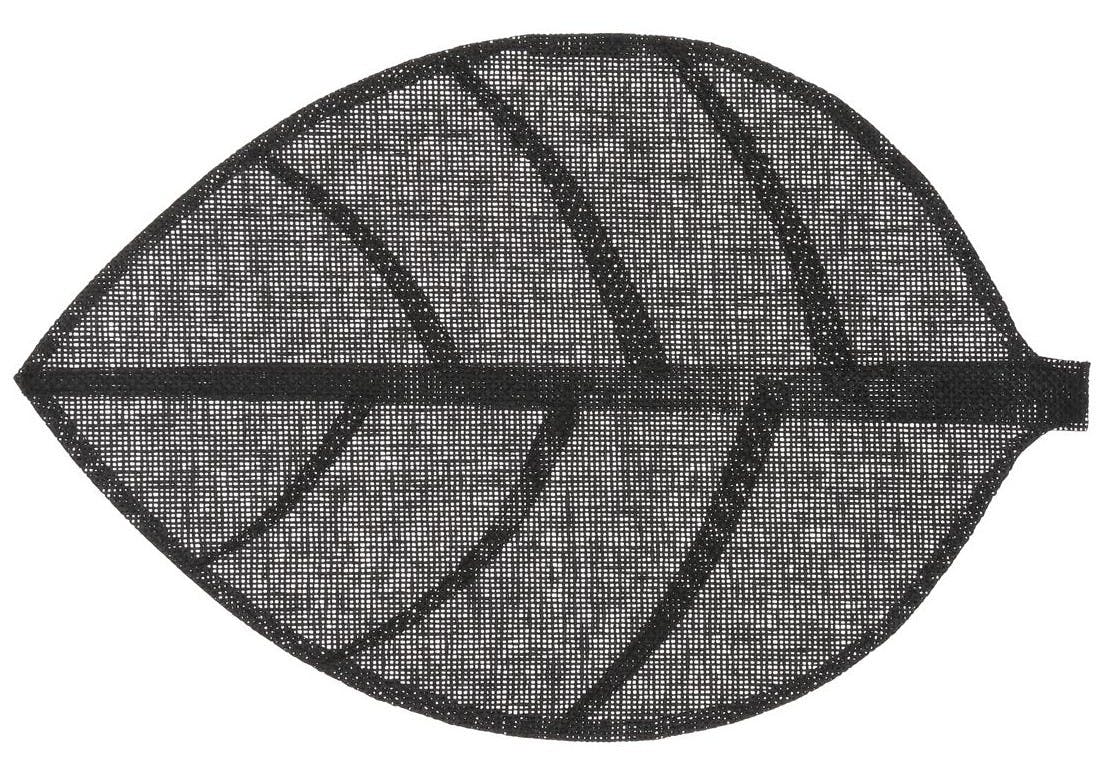Set de table forme feuille 50 x 33 cm  Noir