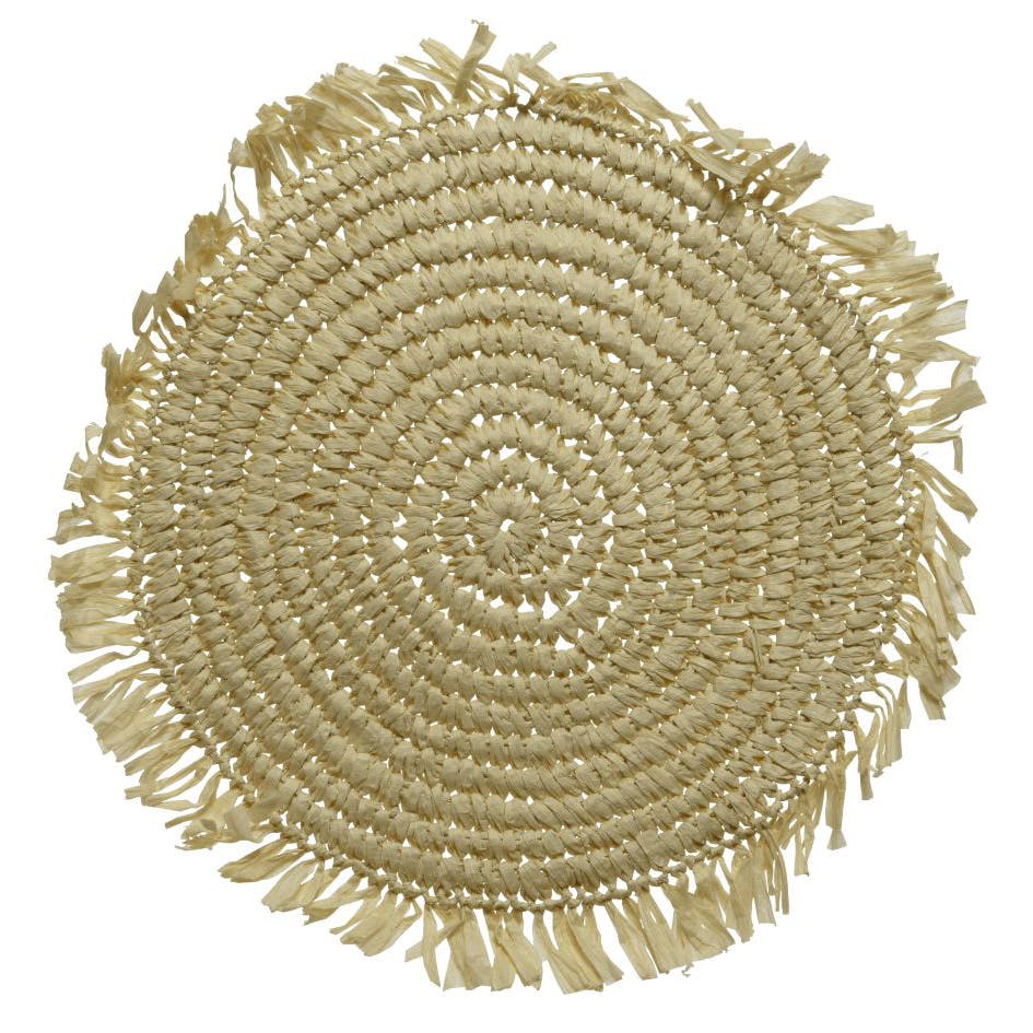 Set de table rond en papier couleur naturelle