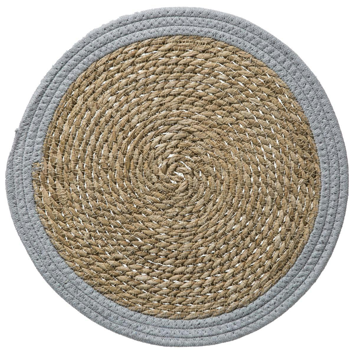 Set de table rond gris