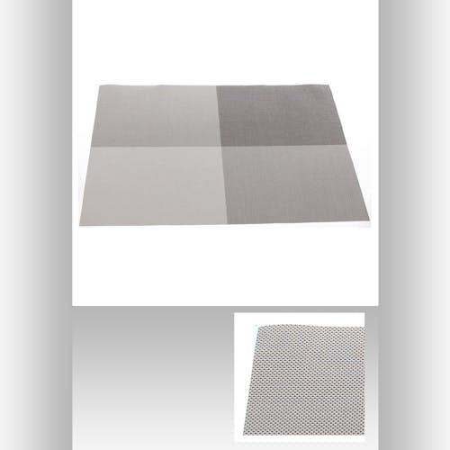 Set de table texaline rectangle 50 x 35 cm à carreaux Taupe et Gris