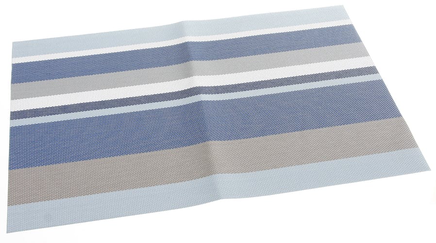 Set de table texaline rectangle 50 x 35 cm Bayadères Bleu, Gris, Blanc