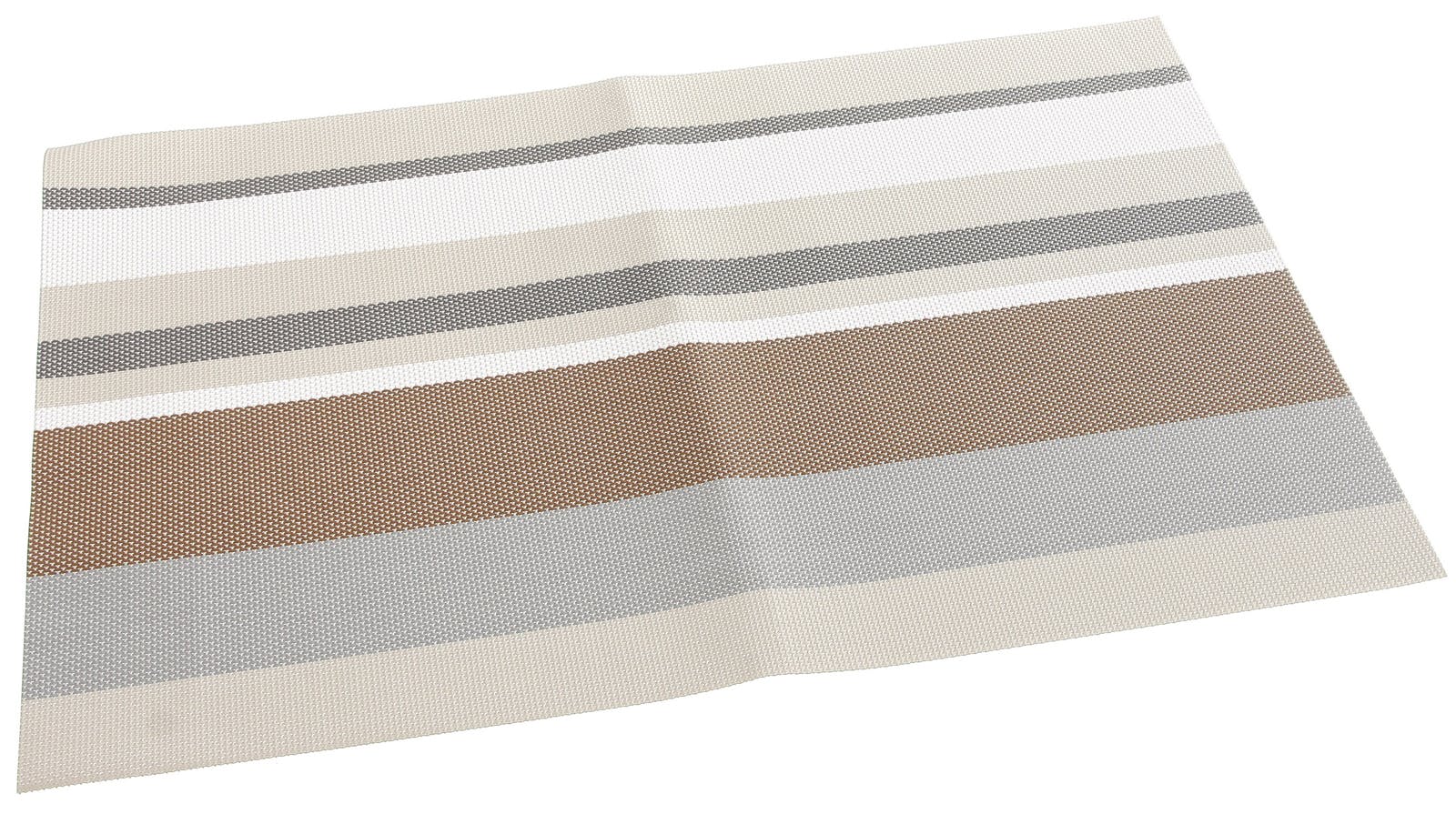 Set de table texaline rectangle 50 x 35 cm Bayadères Taupe, Gris, Marron