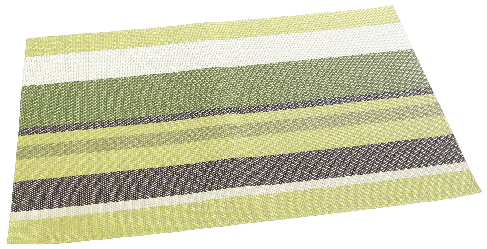 Set de table texaline rectangle 50 x 35 cm Bayadères Vert, Marron, Blanc