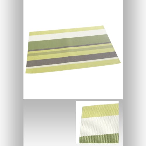 Set de table texaline rectangle 50 x 35 cm Bayadères Vert, Marron, Blanc