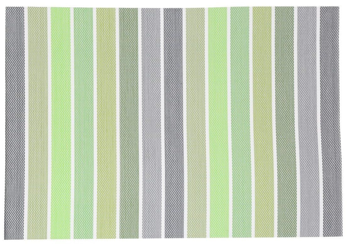 Set de table texaline rectangle 50 x 35 cm Rayure Vert, Gris, Taupe