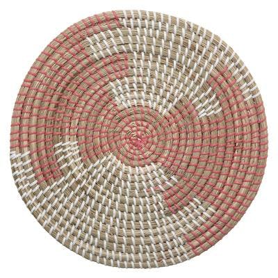 Set de table tressé naturel rose D35cm