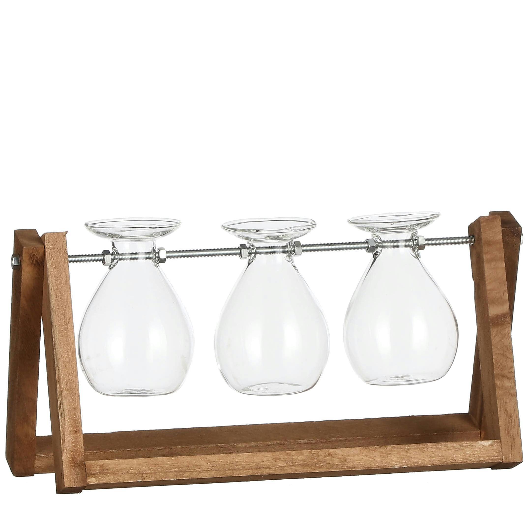 Soliflores X3 suspendus sur support bois