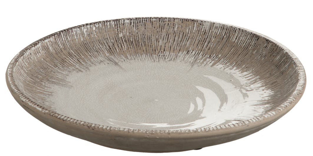 Soucoupe ronde en céramique beige D42cm