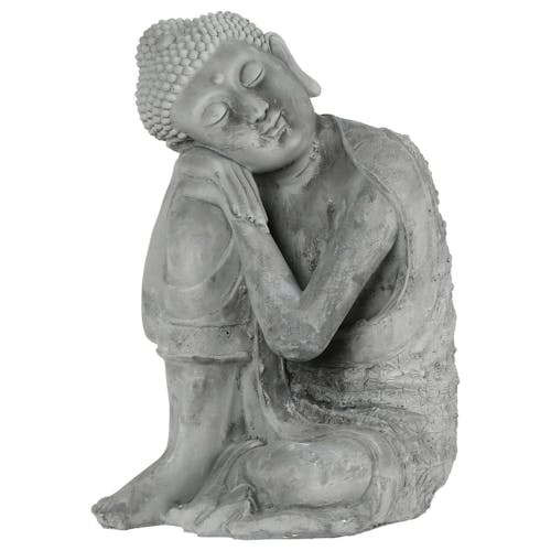 Statue bouddha assis penseur Ciment 36cm