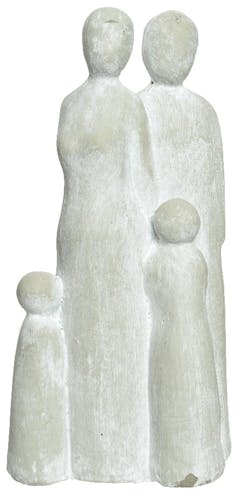 Statuette en ciment famille avec 2 enfants H20cm