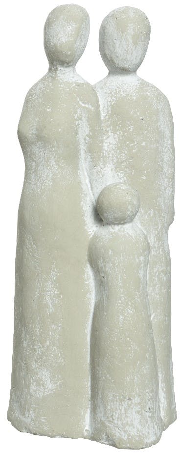 Statuette en ciment famille avec enfant H20cm