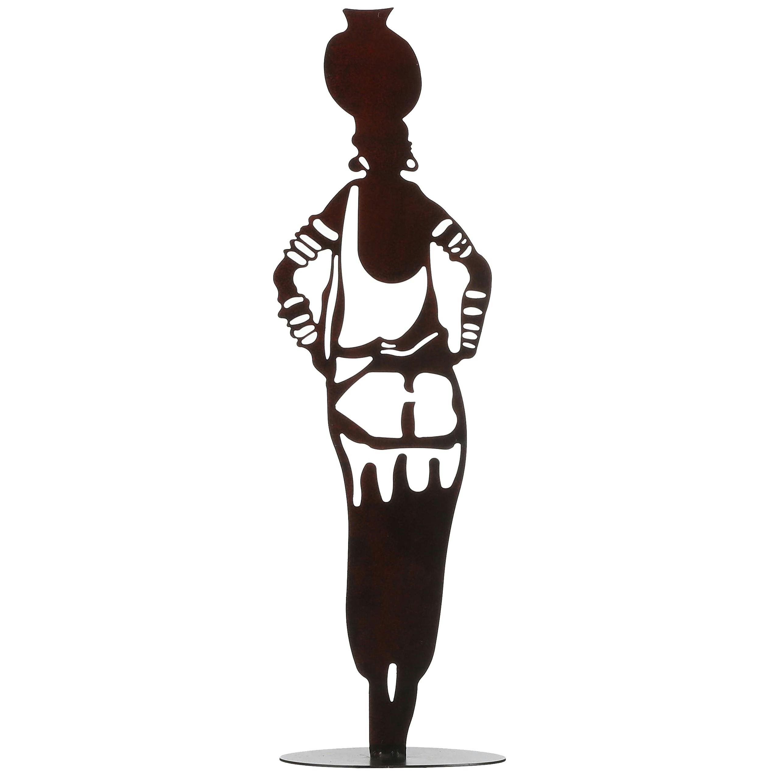 Statuette femme rouge mains sur les hanches 53 cm