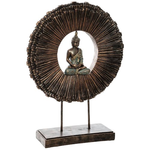 Statuette ronde bouddha sur pied