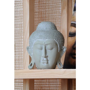  Statuette tête de bouddha grisée