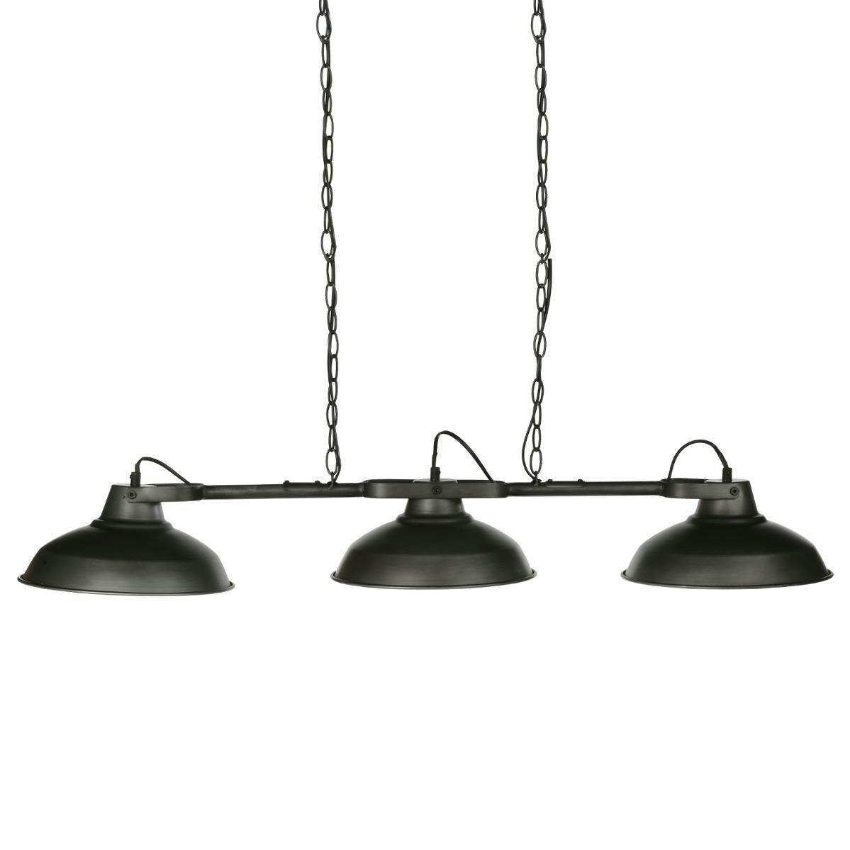 Suspension 3 abat-jours en métal gris 107x27xH65cm