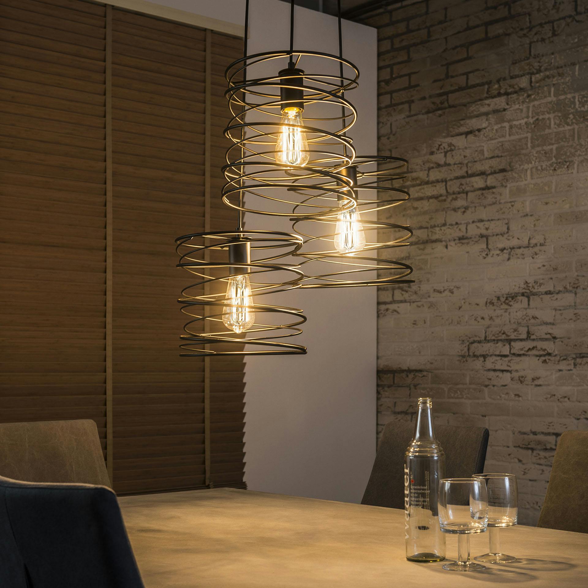 Suspension 3 lampes tourbillon