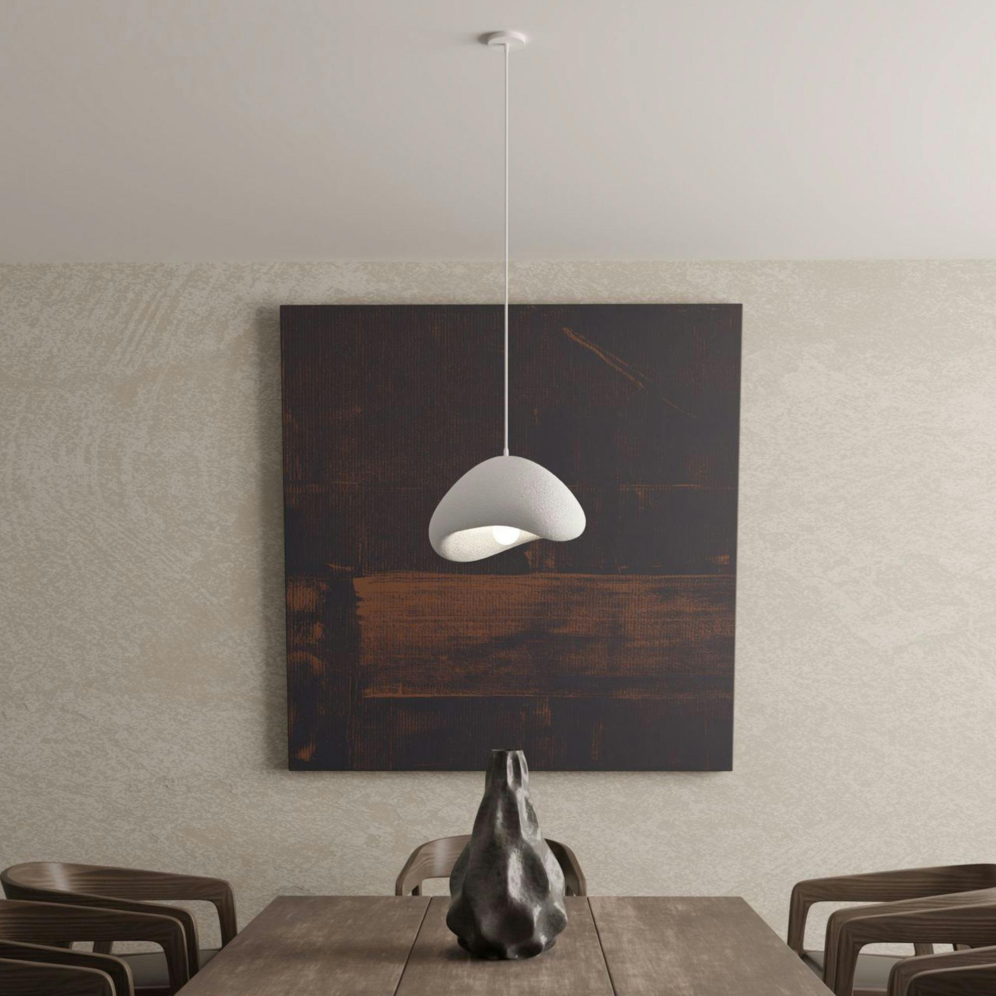 Suspension blanche design forme organique 30 cm NOXIS