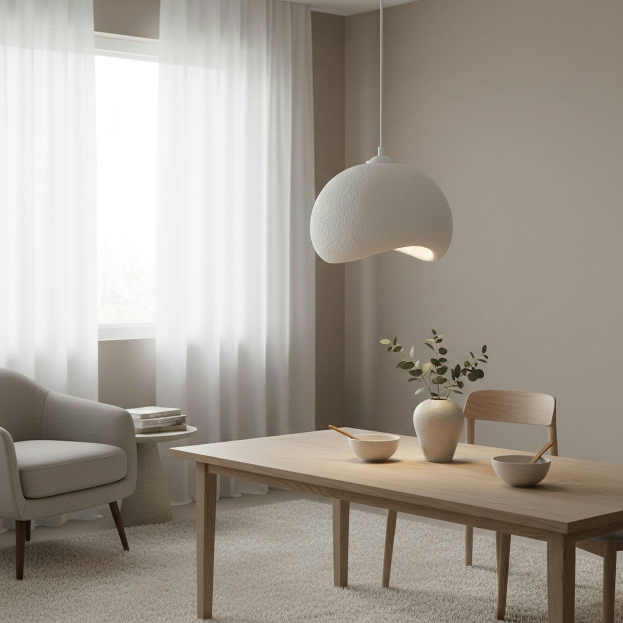 Suspension blanche design organique 34 cm NOXIS