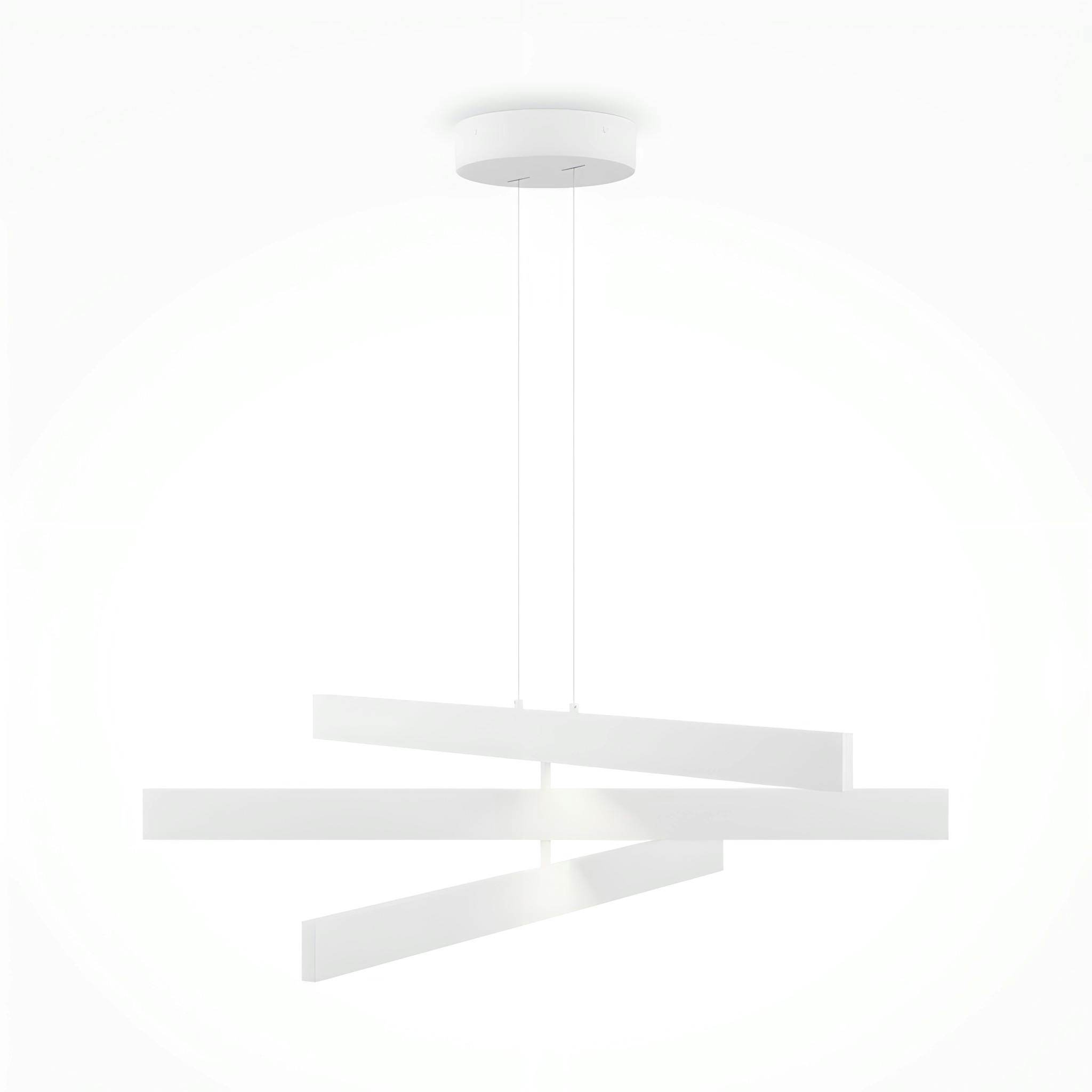 Suspension blanche LED – barres origami superposées SALEM