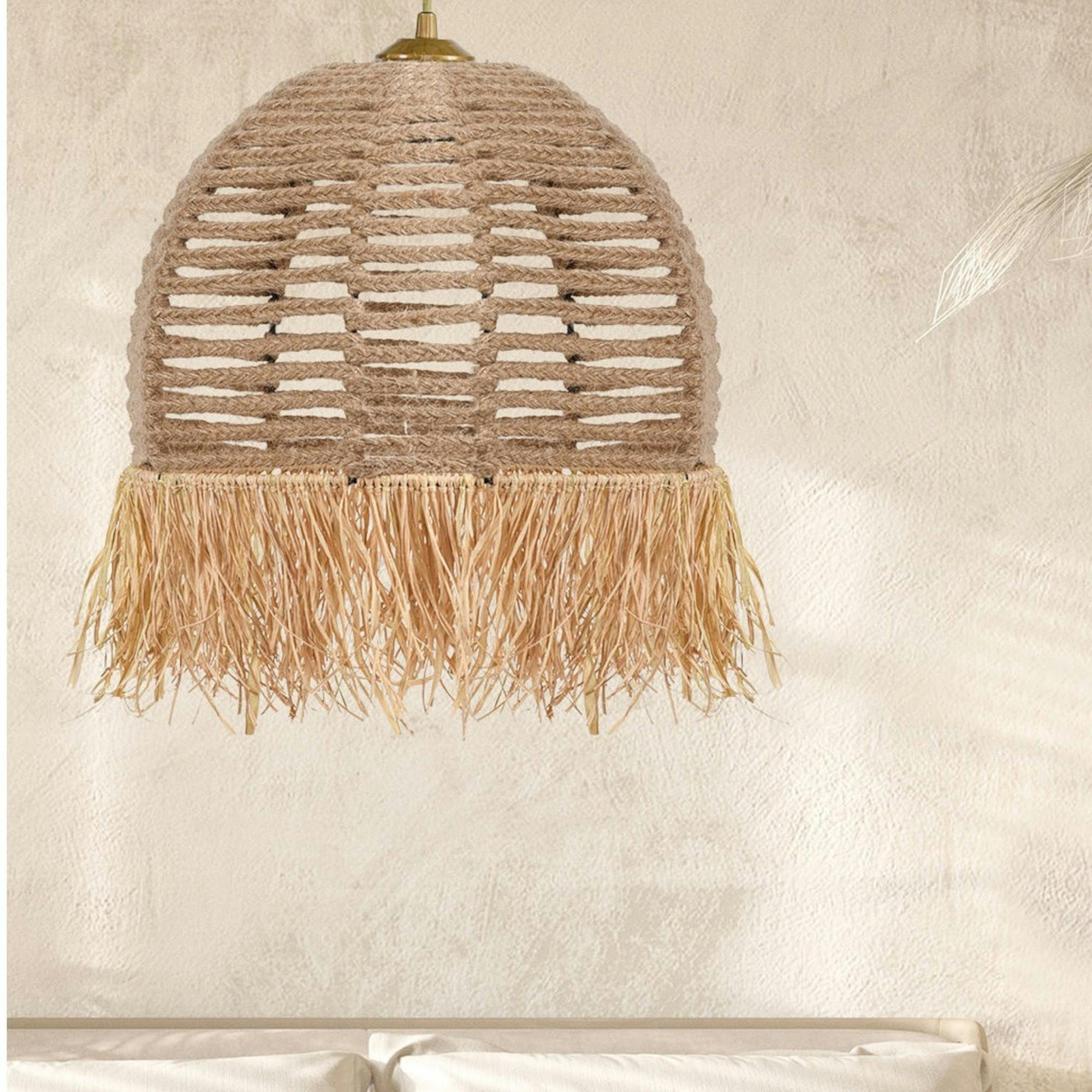 Suspension bohème durable avec corde et franges OLTEN