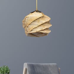 Suspension bohème forme boule - effet bambou OLTEN