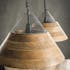 Suspension bois métal 2 lampes forme cône LUCKNOW