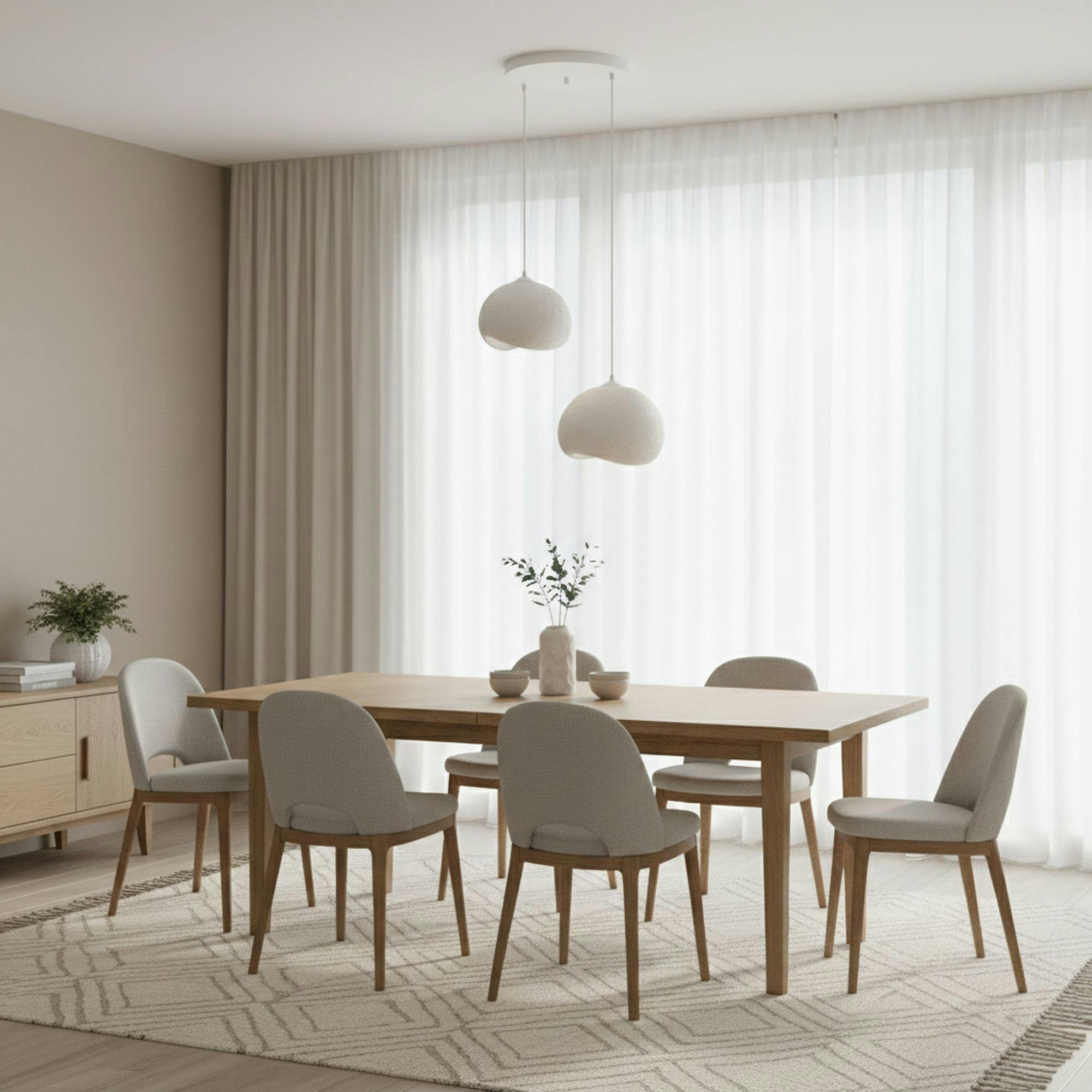 Suspension chambre blanche design 2 lampes 55 cm NOXIS