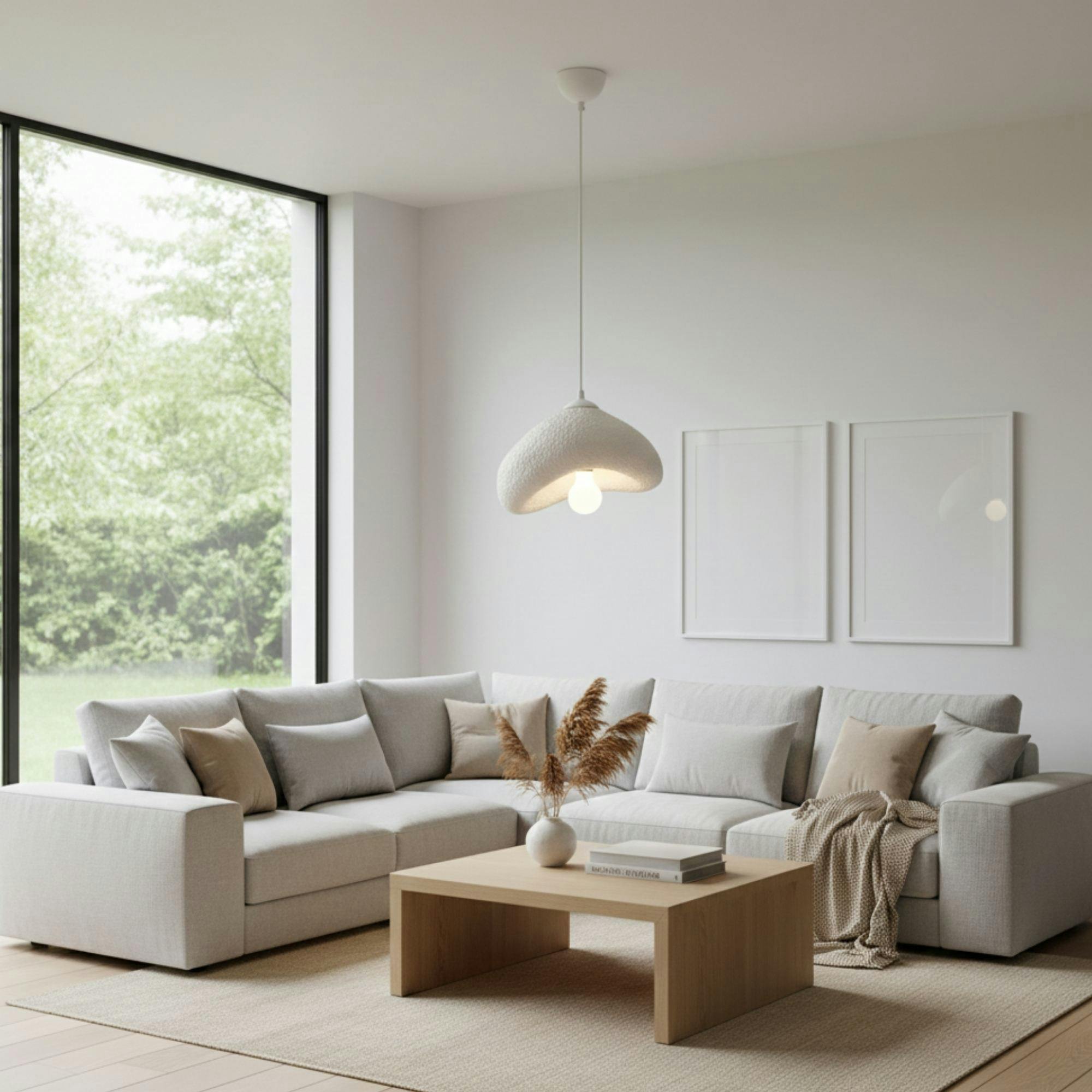 Suspension chambre blanche design organique 30 cm NOXIS