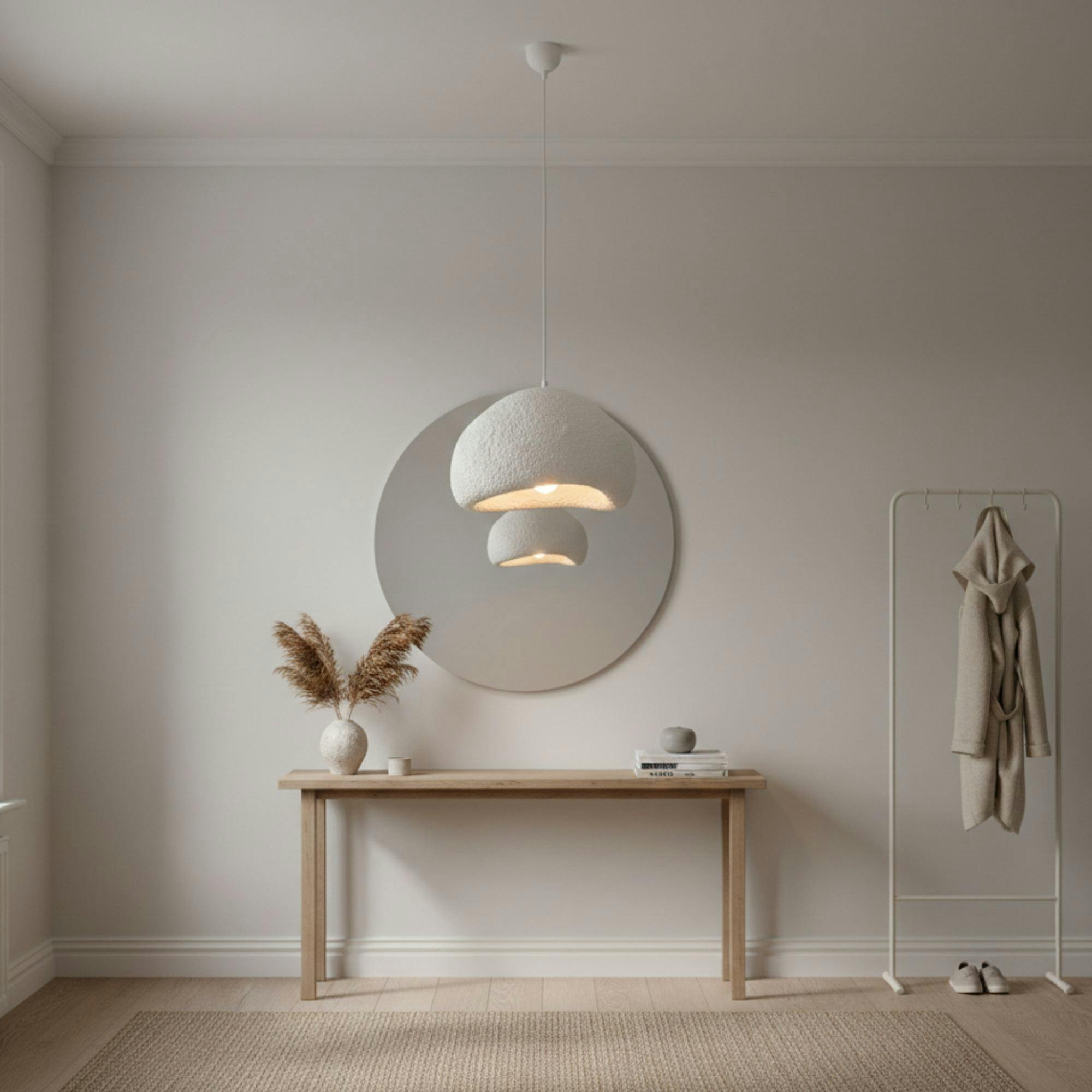Suspension chambre blanche design organique 40 cm NOXIS
