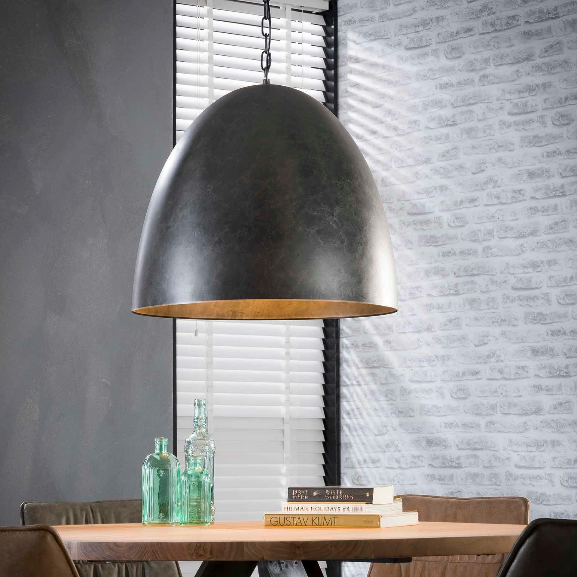 Suspension cloche grand format charbon RALF