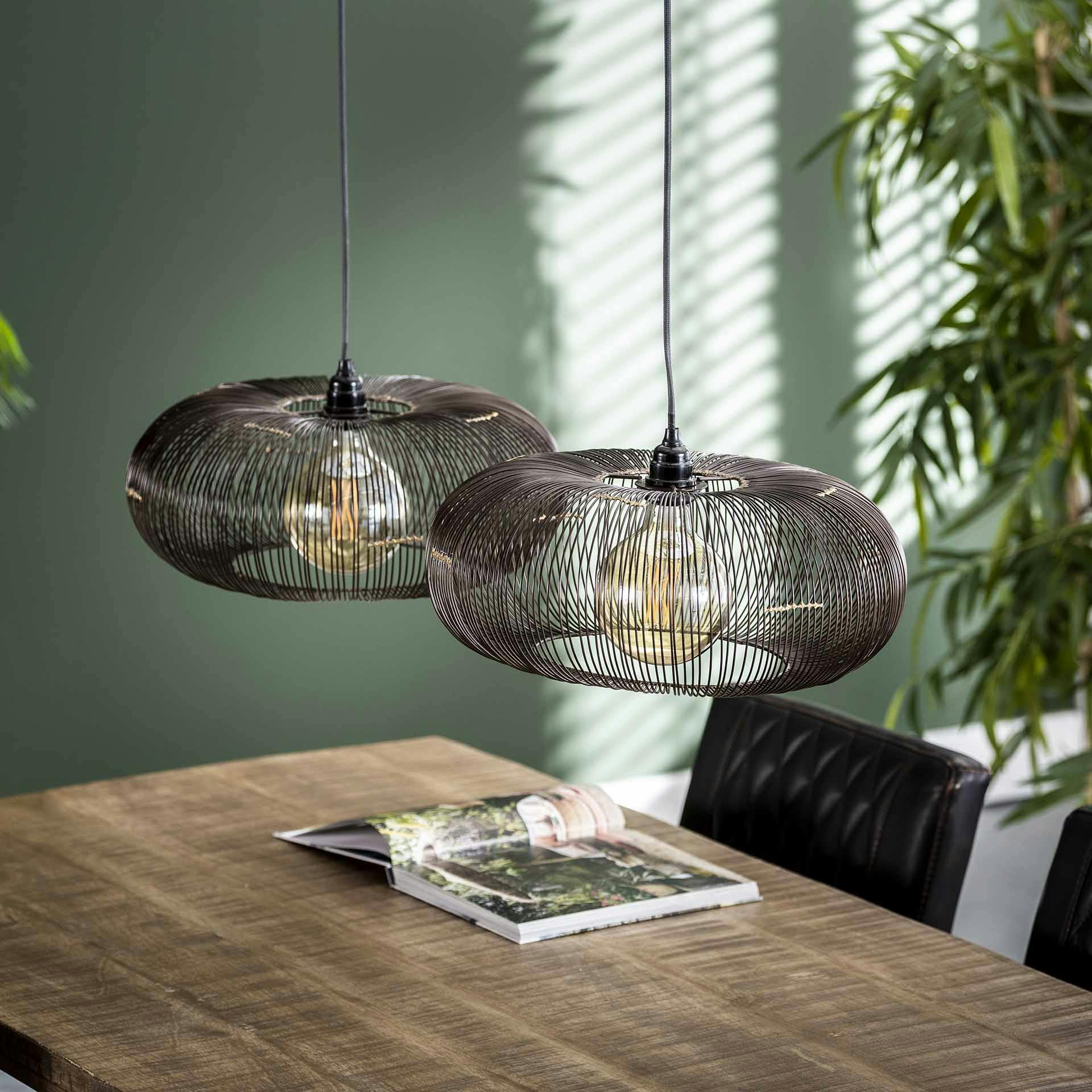 Suspension contemporaine 2 lampes style disques RALF