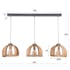 Suspension contemporaine 3 lampes ajourées bois de manguier LUCKNOW