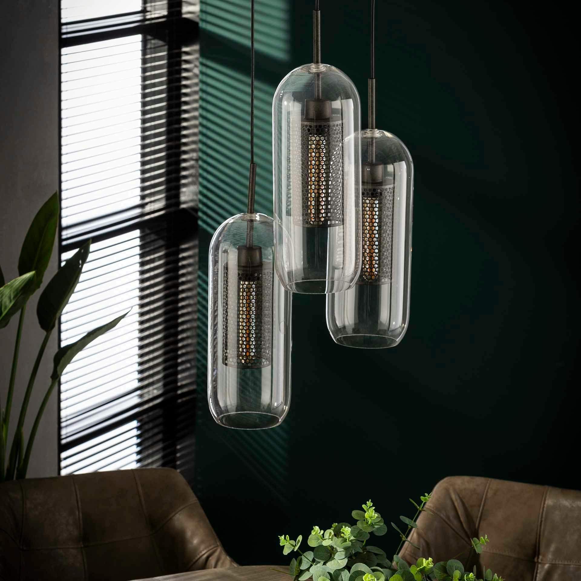 Suspension contemporaine en bois de manguier 3 x 30 cm Max