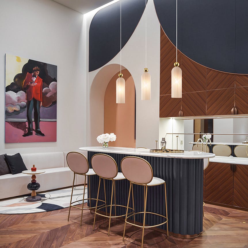 Suspension cuisine verre dépoli forme cylindre SOLANA