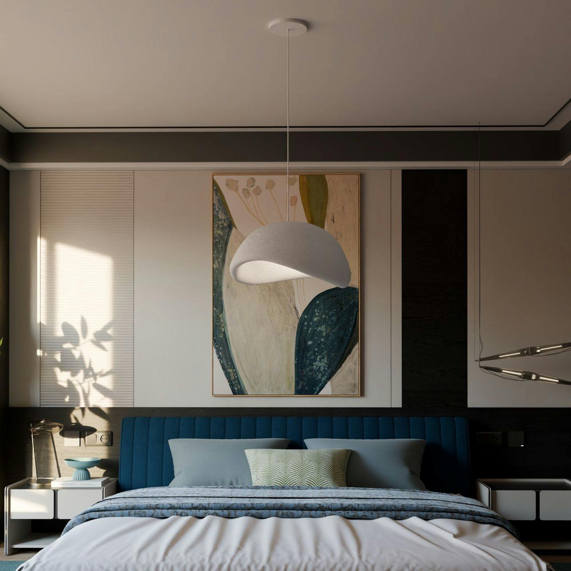 Suspension de table blanche forme organique 50 cm NOXIS