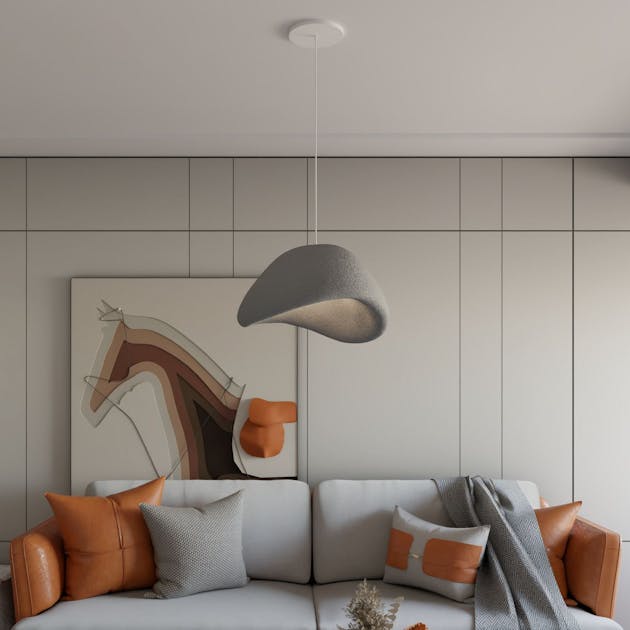 Suspension design grise forme organique 30 cm NOXIS | Leroy Merlin