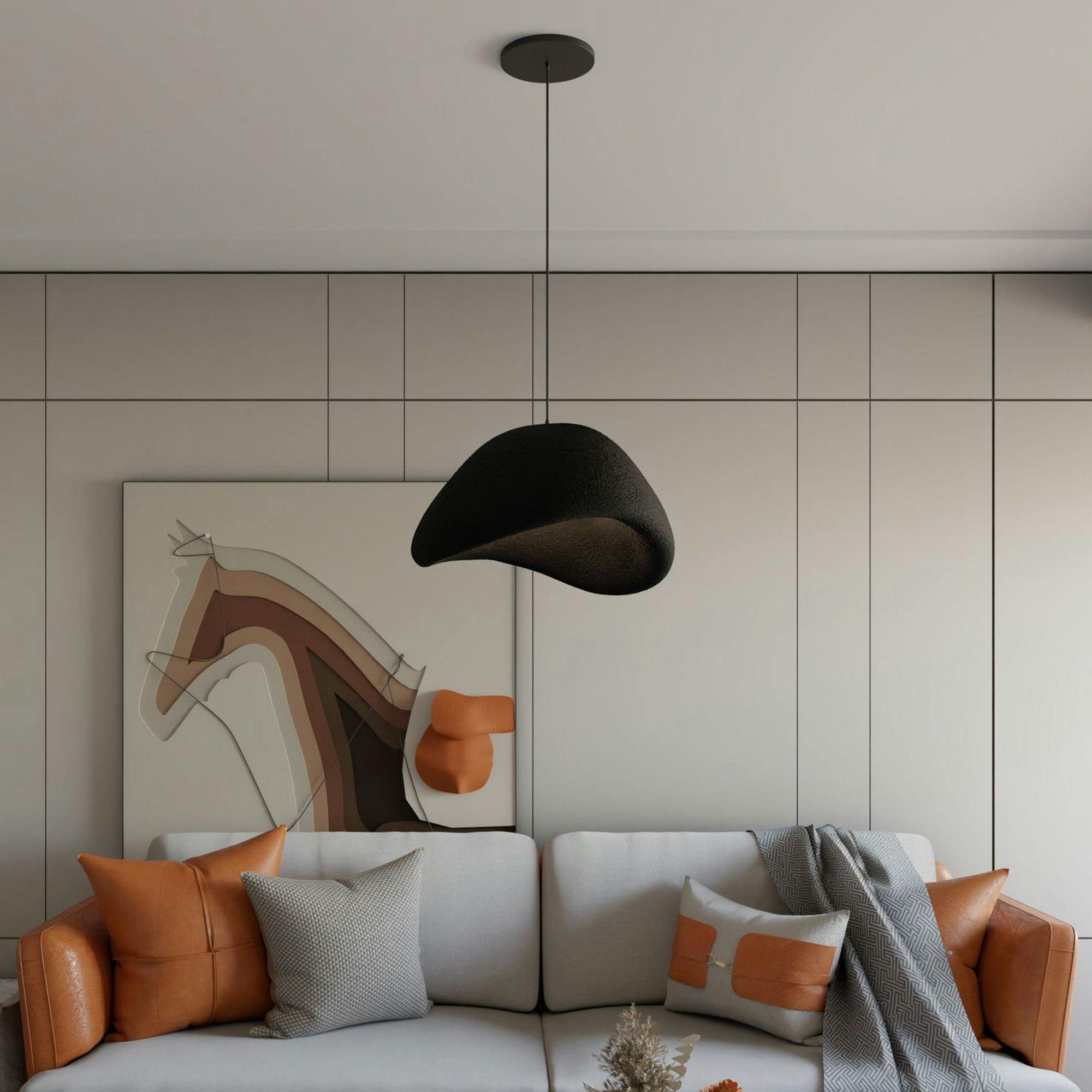 Suspension de table noire forme organique 50 cm NOXIS