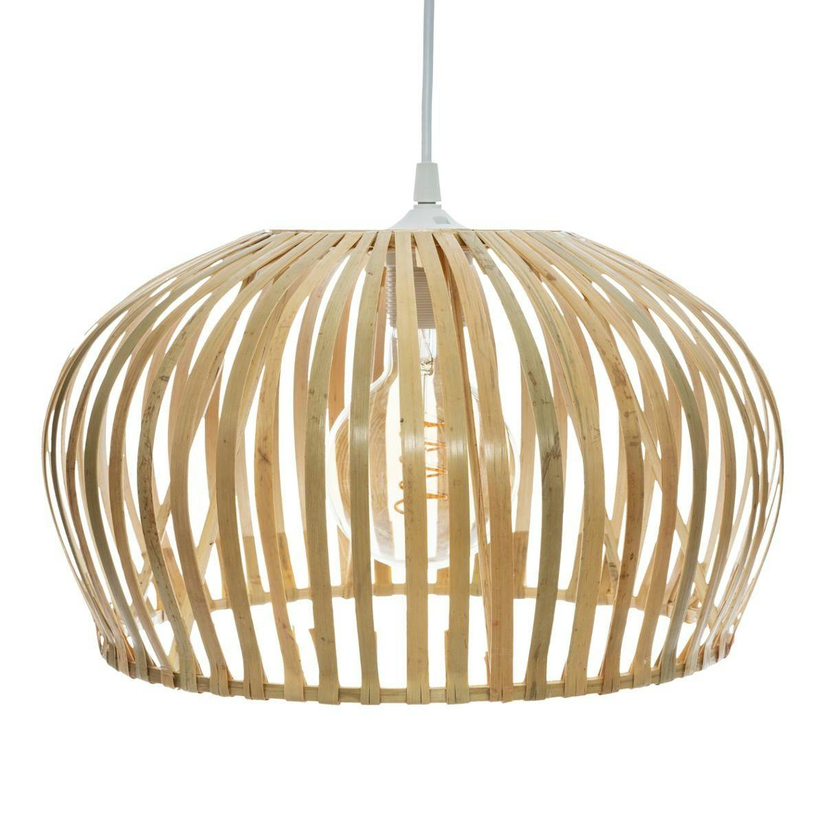 Suspension demie boule en bambou