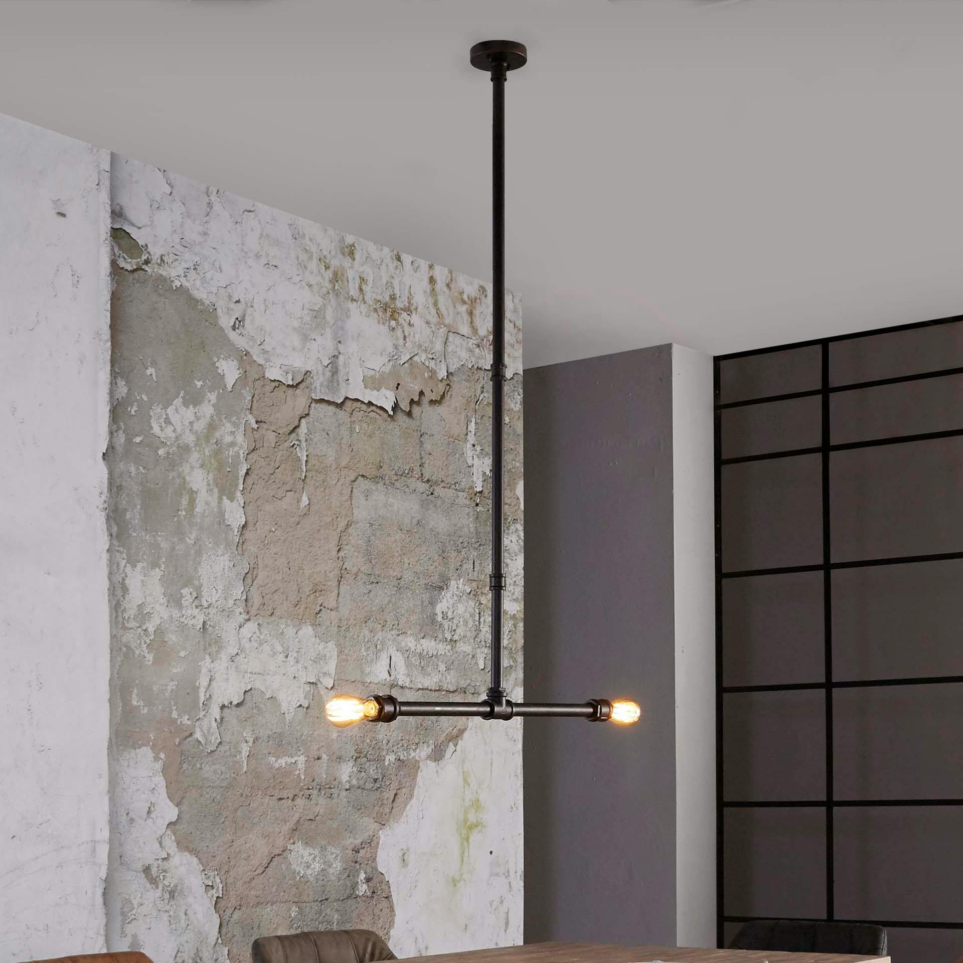 Suspension design 2 lampes tuyau TRIBECA