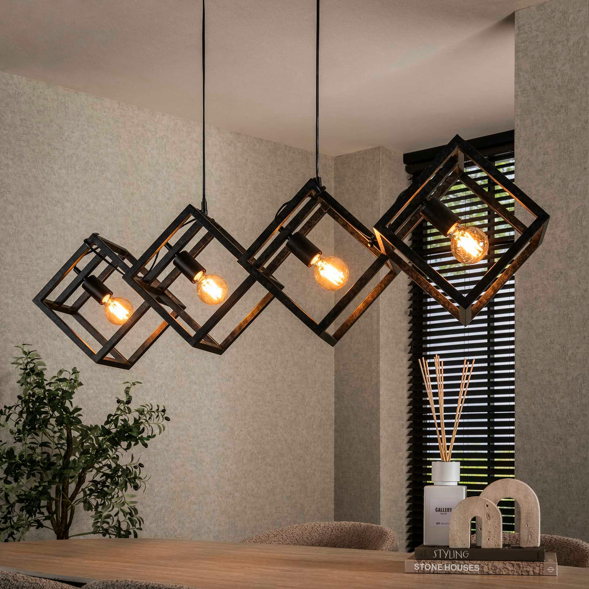 Suspension design 4 cubes en métal RALF