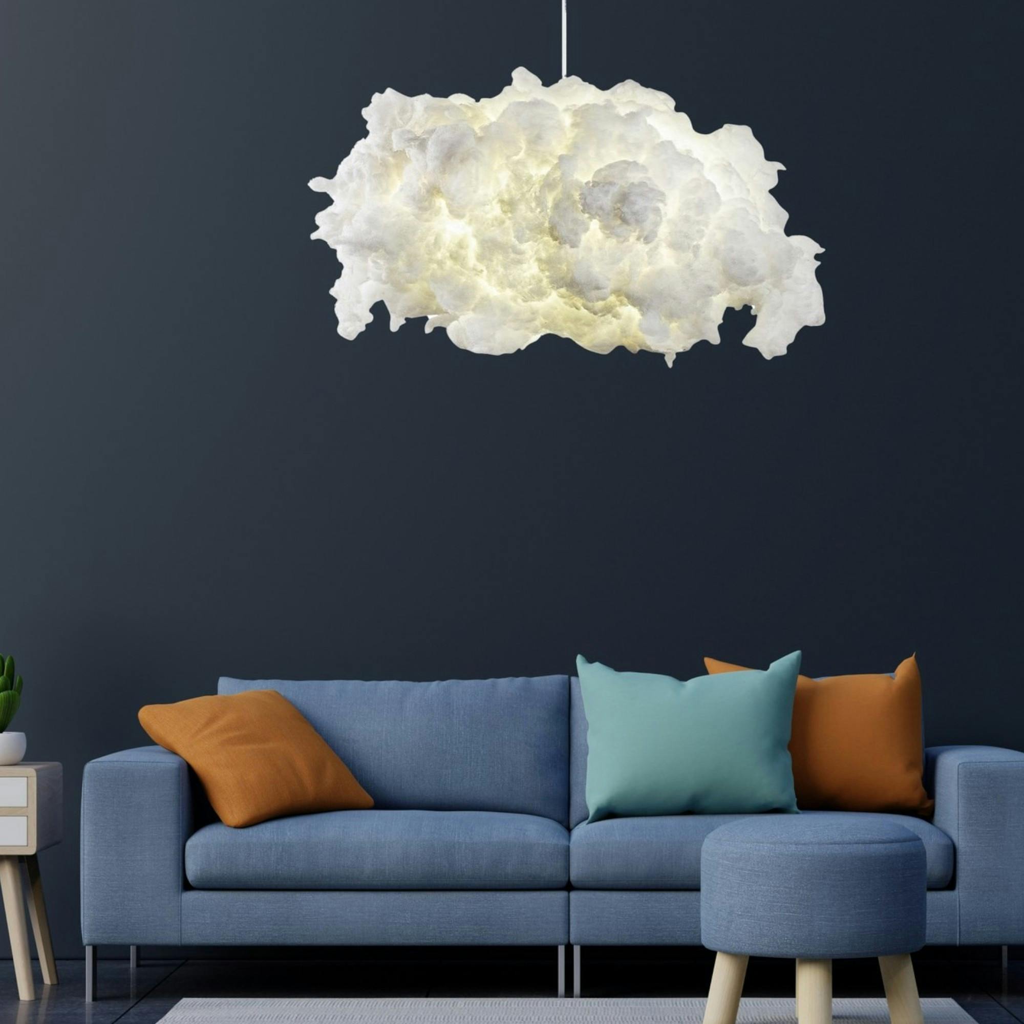Suspension design blanche effet nuage, pour chambre SILE