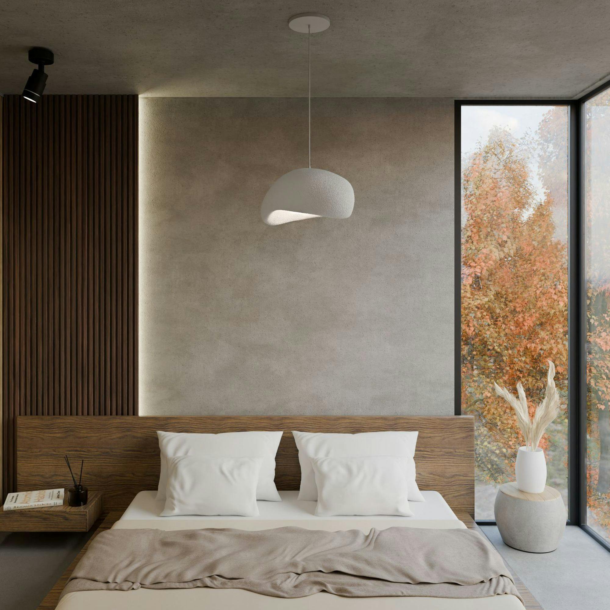 Suspension design blanche forme organique 34 cm NOXIS