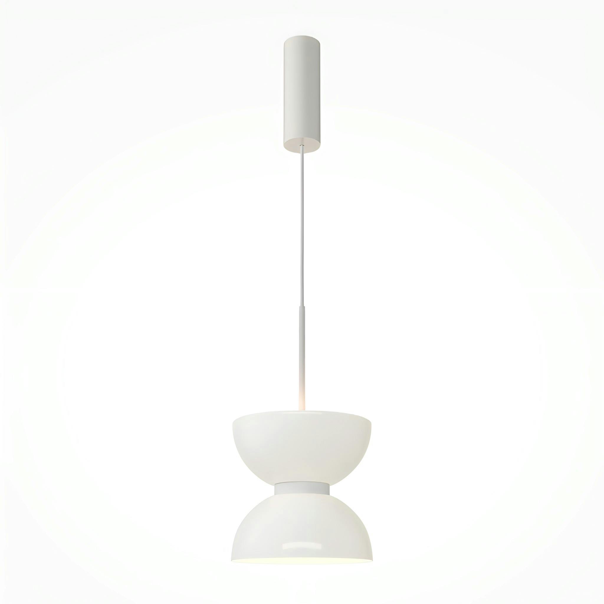 Suspension design blanche – sablier en verre blanc ENID