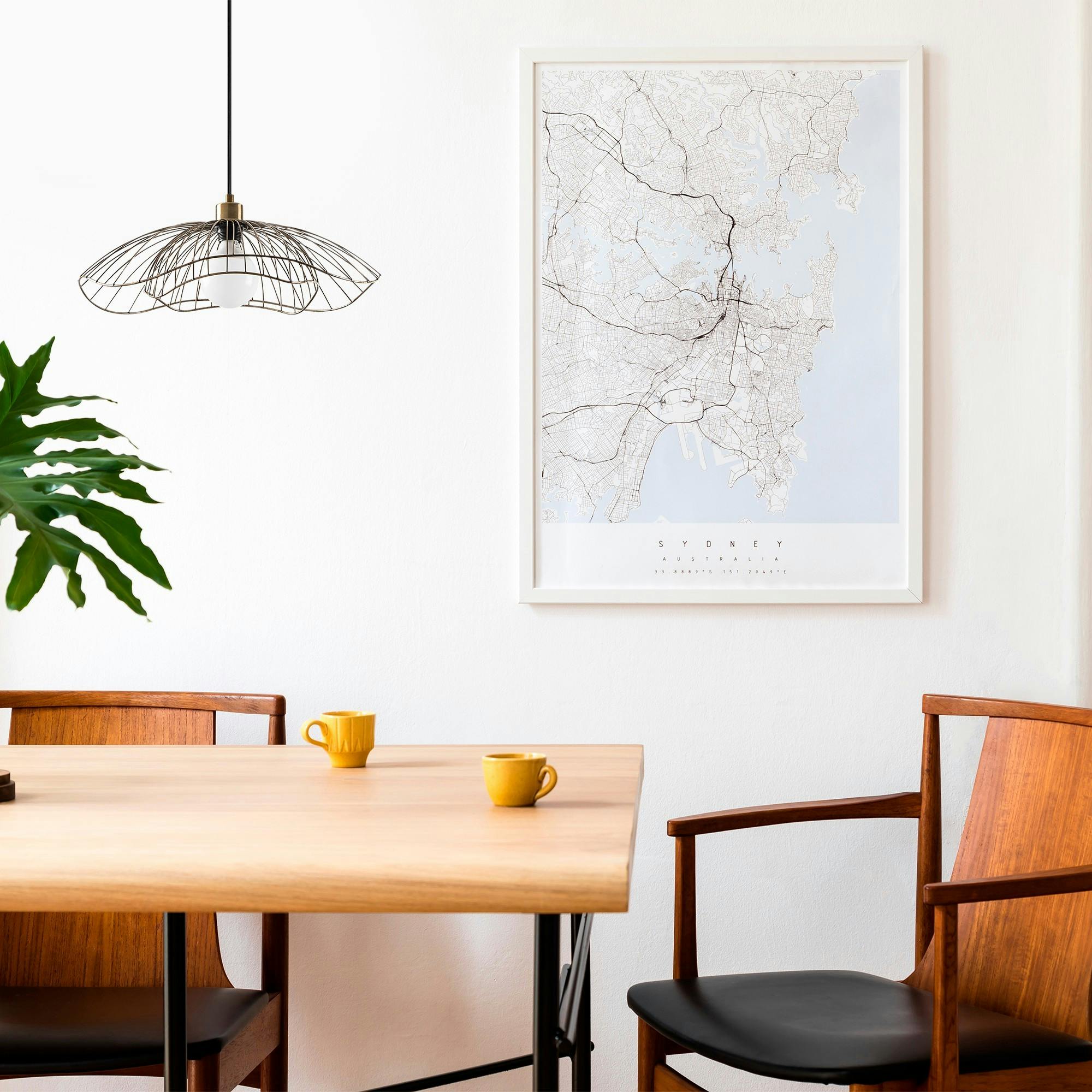 Suspension design filaire double fleur dorée 50 cm SINOP