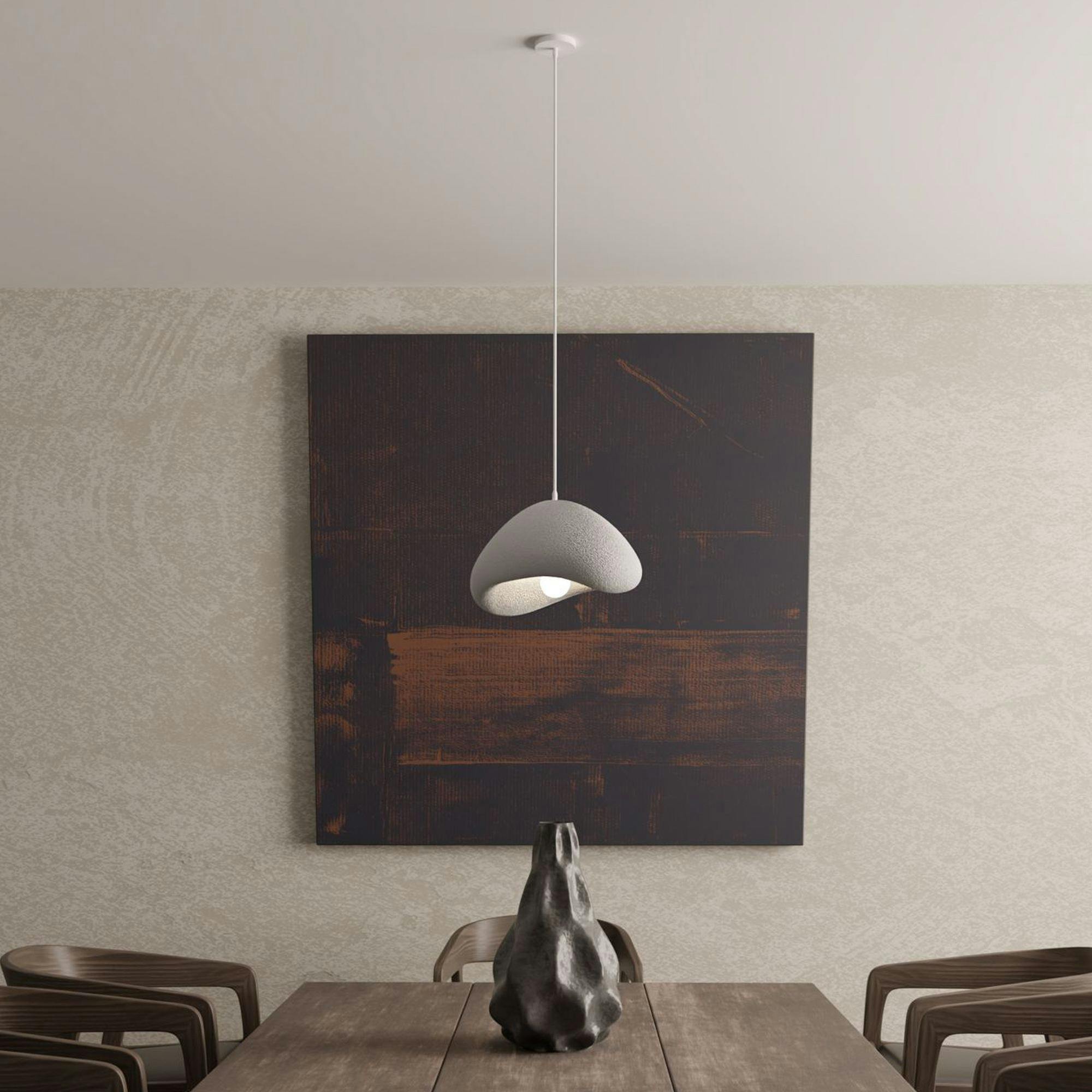 Suspension design grise forme organique 30 cm NOXIS