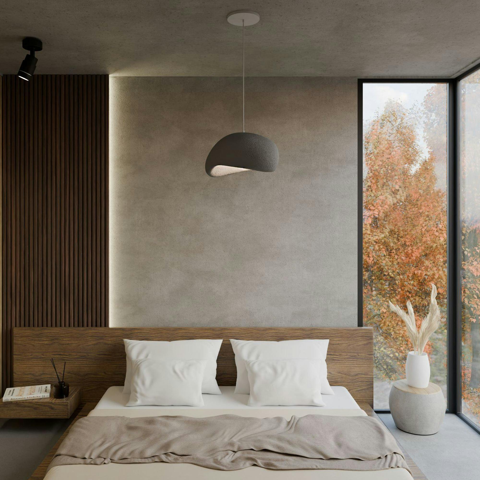 Suspension design grise forme organique 34 cm NOXIS